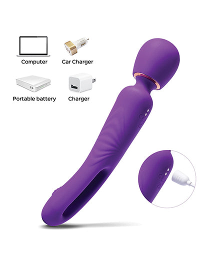 Riley Vibrating Massage Wand &amp; G-Spot Tapping Stimulator - Purple