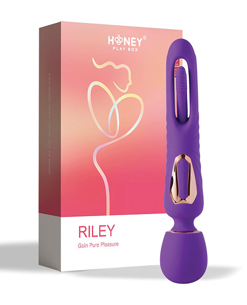 Riley Vibrating Massage Wand &amp; G-Spot Tapping Stimulator - Purple