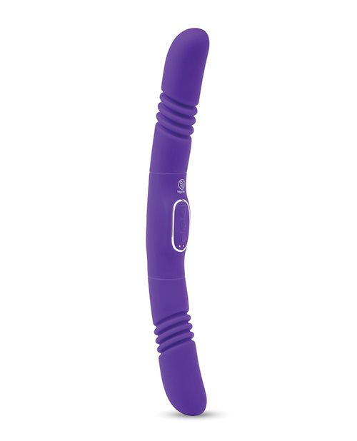 Together Double Delight Double-Ended Vibrating &amp; Thrusting Vibrator - Purple