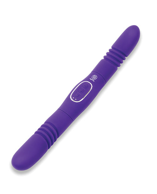 Together Double Delight Double-Ended Vibrating &amp; Thrusting Vibrator - Purple