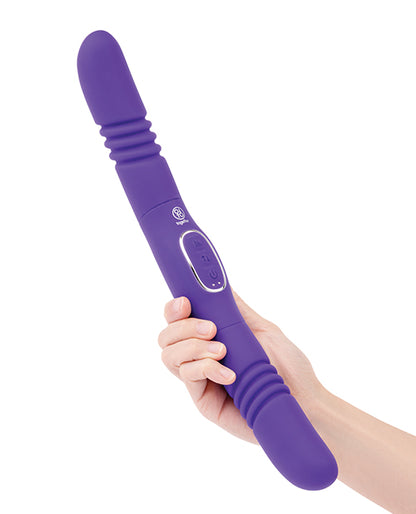 Together Double Delight Double-Ended Vibrating &amp; Thrusting Vibrator - Purple