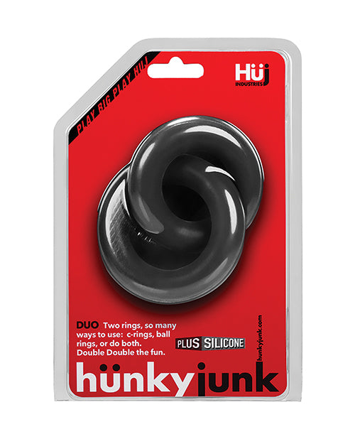 Hunky Junk Duo Linked Cock &amp; Ball Rings - Tar