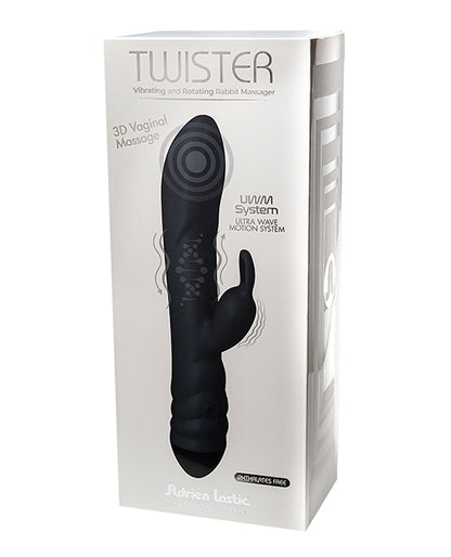Adrien Lastic Twister Clitoral Sucker &amp; Vibrating Rabbit - Black