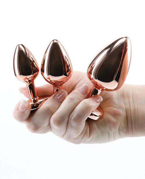 Rear Assets Pink Heart Gem Anal Trainer Kit - Rose Gold
