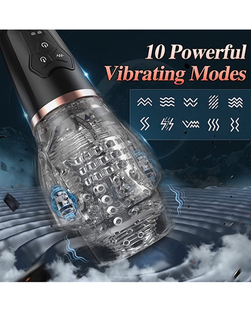 The Male Rose 2 Sucking &amp; Vibrating Blow Job Sucker - Black