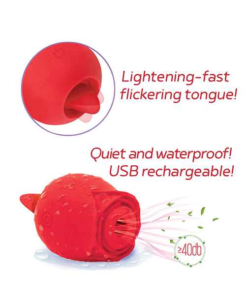 Wild Rose &amp; Tongue Vibrator - Red