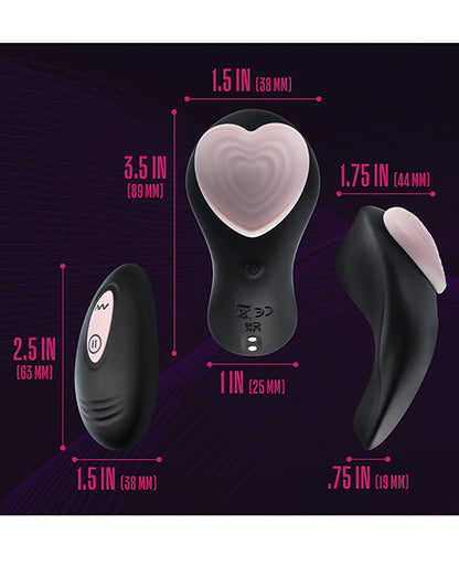 Blush Temptasia Heartbeat Panty Vibe w/Remote - Pink &amp; black