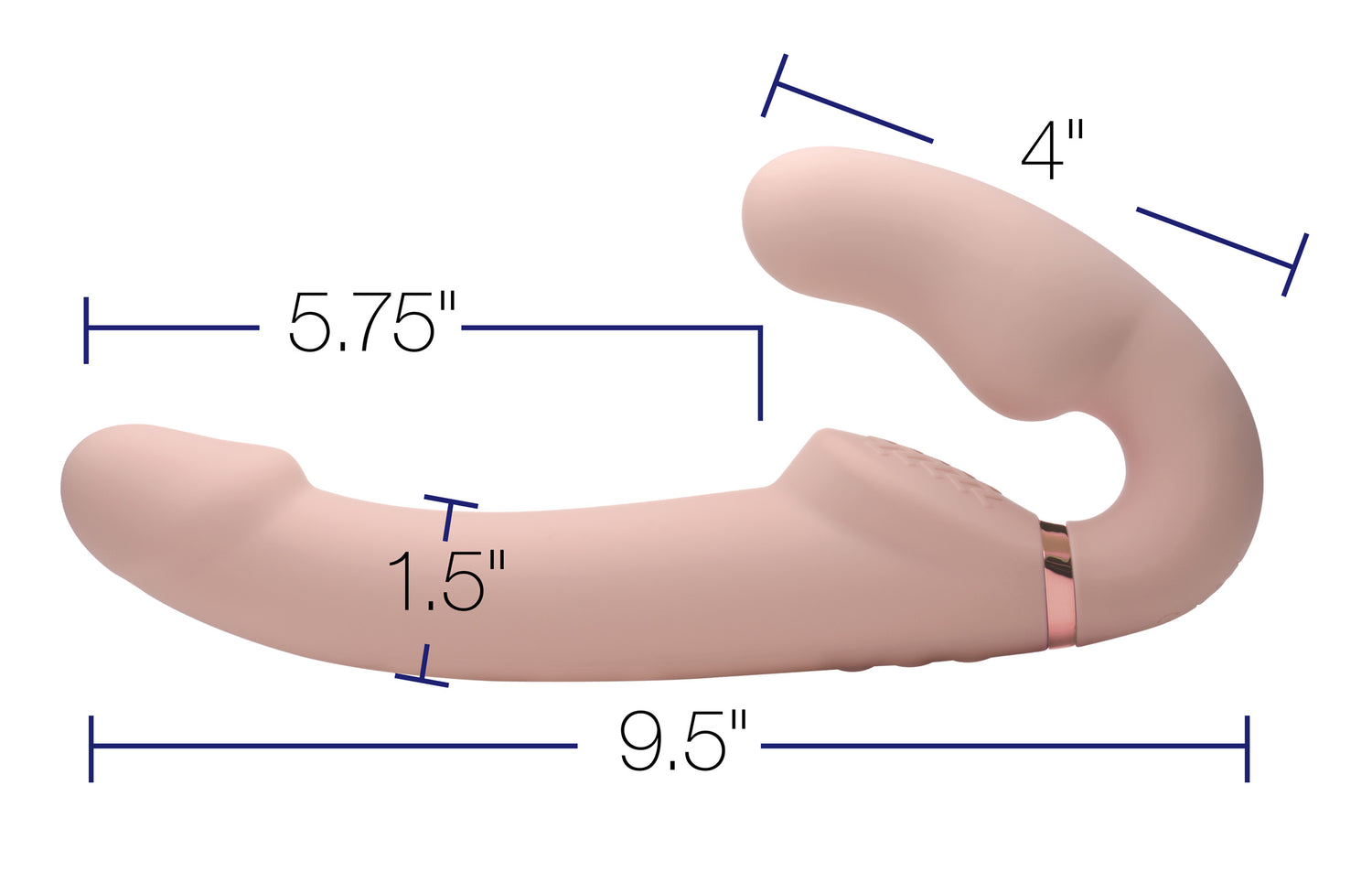 Remote Control Inflatable Vibrating Silicone Ergo Fit Strapless Strap-on