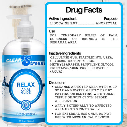 Clean Stream Relax Desensitizing Anal Lube 17 Oz